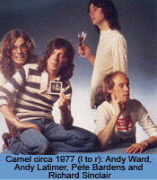 Camel circa 1977 (l to r): Andy Ward, Andy Latimer, Pete Bardens and Richard Sinclair