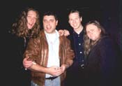 Adam Wakeman, Oliver Wakeman, Clive Nolan with PW's John 'Bo Bo' Bollenberg (© JB)